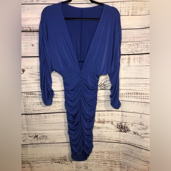 VENUS Royal Blue Long Sleeve Dress - Picture 1 of 13